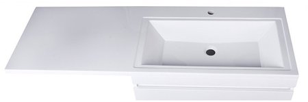 Тумба под раковину Style Line Даллас 115 СС-00000651 подвесная Белый глянец 