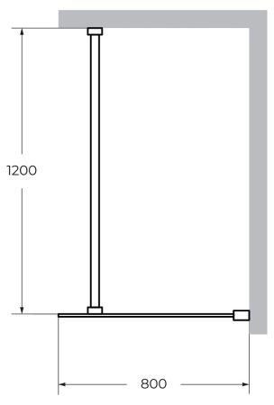 Душевая перегородка Cezares Liberta-L-1-80-120-C-Cr стекло прозрачное, кронштейн 120 см 