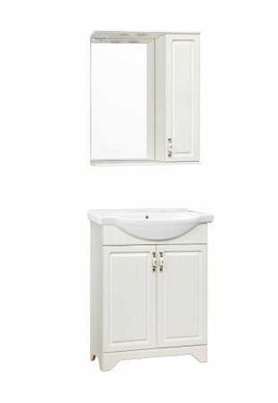 Зеркало со шкафом Style Line Олеандр 2 Люкс 65 ЛС-00000202 с подсветкой Рельеф пастель 