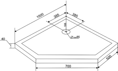 Поддон для душа Orans TD1010-4 с сифоном 