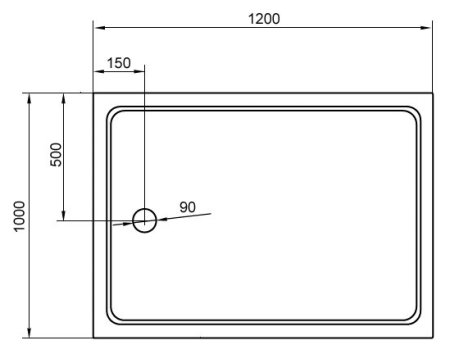 Акриловый поддон Cezares Tray прямоугольный 120x100 