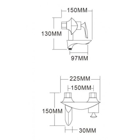 Смеситель для ванной Felice 9040 NERO LUCIDO Черный / Хром 