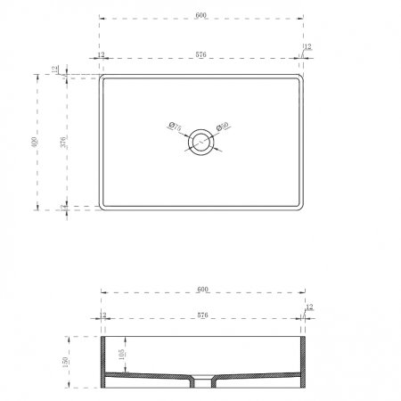 Раковина-чаша Abber Kristall 60 AT2803Saphir Синяя 