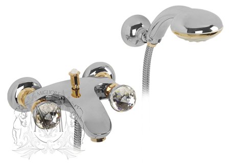 Смеситель Migliore Korona Swarovski ML.KRN-4702 CrDo для ванны с душем 