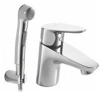 Смеситель для раковины с гигиеническим душем Bravat Drop F14898C-2, хром