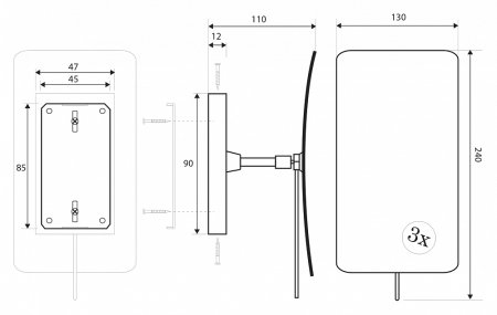 Косметическое зеркало Bemeta 112201222 
