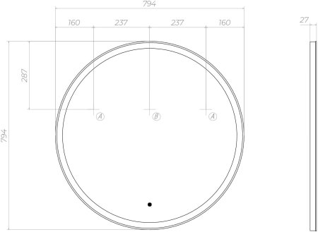 Зеркало VIGO Cosmo z.COS.80.Classic, 79,4 см 