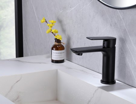 Смеситель ABBER Weiss Insel AF8010B для раковины, черный матовый 