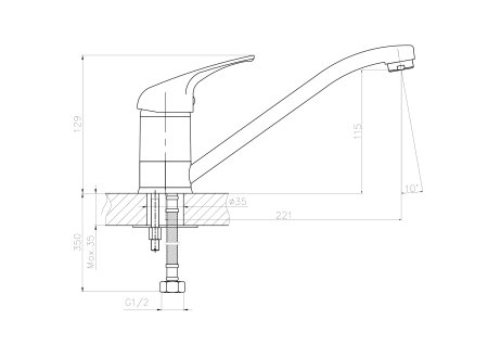 Смеситель для кухни HAIBA HB4203-K 