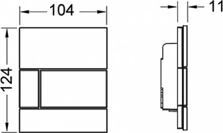 Кнопка смыва TECE Square Urinal 9242800 белое стекло, кнопка белая 