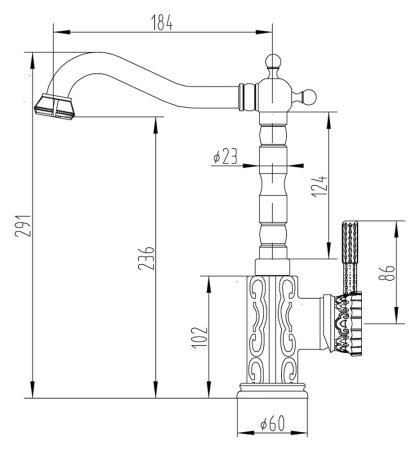 Смеситель Zorg Antic A 107K-BR для раковины 