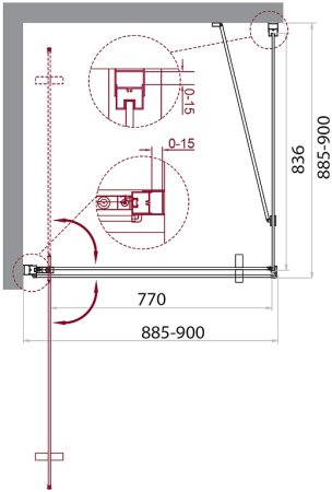 Душевой уголок BelBagno Marmi 90x90 MARMI-A-1-90-C-Cr профиль Хром стекло прозрачное 