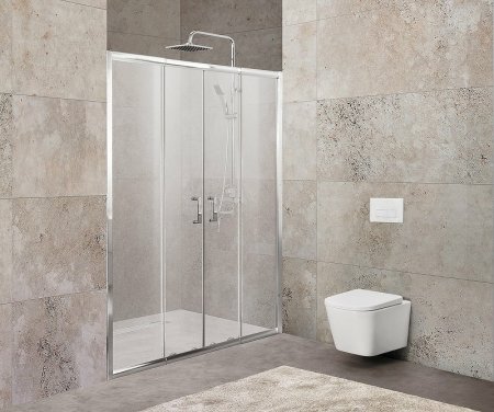 Душевая дверь BelBagno Unique 200 UNIQUE-BF-2-170/200-P-Cr профиль Хром стекло рифленое 