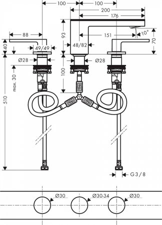 Смеситель Axor MyEdition 47050000 для раковины 
