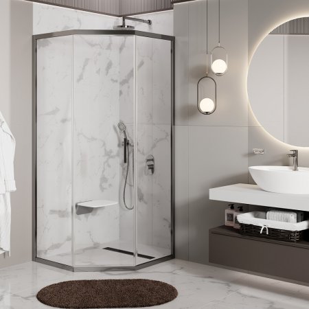 Душевой уголок WasserKRAFT Naab 86S38 100х100х200, прозрачное стекло 