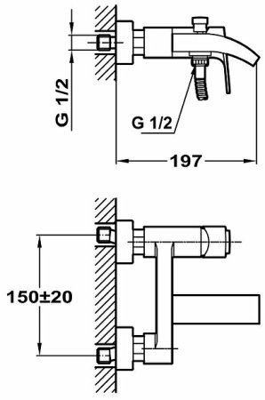 Смеситель для ванны Teka Palma 651011200 Хром 
