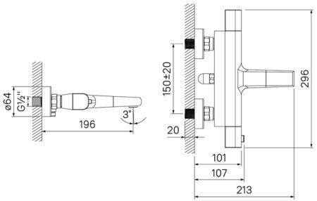 Смеситель для ванны IDDIS Uniterm (UNISB02i74WA) 