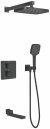 Душевая система с термостатом встраиваемая Rose R1595H, черный 