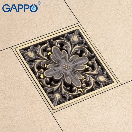 Душевой трап Gappo G81003-4 с решеткой Бронза 