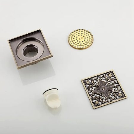 Душевой трап Gappo G81003-4 с решеткой Бронза 