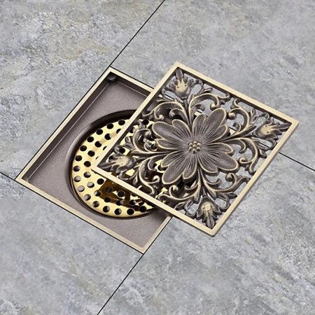 Душевой трап Gappo G81003-4 с решеткой Бронза 