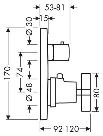 Термостат Axor Citterio 39725000 для ванны с душем 