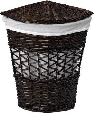 Корзина для белья WasserKRAFT Salm WB-270-L темно-коричневая, большая, угловая 