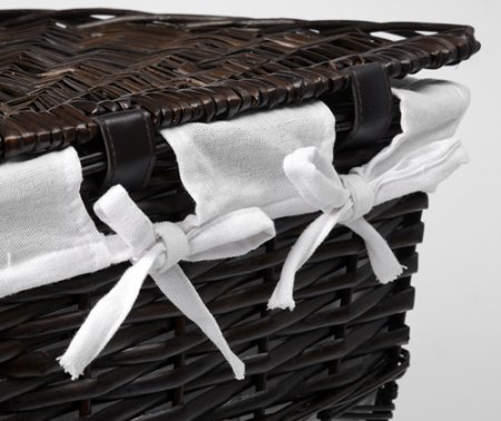 Корзина для белья WasserKRAFT Salm WB-270-L темно-коричневая, большая, угловая 