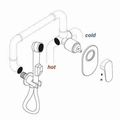 Смеситель WasserKRAFT Wiese 8451 для душа, с внутренней частью 