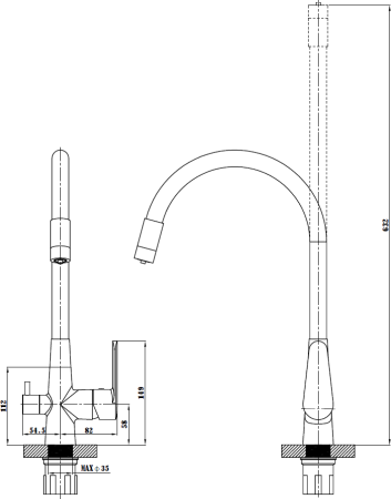 Смеситель для кухни ESKO Coral" (CL 03 B Total)" 