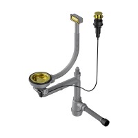 Сифон для мойки Omoikiri WK-1-A-LG с прямоугольным переливом, светлое золото