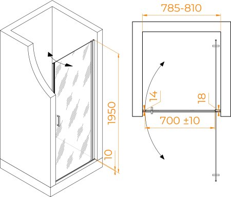 Душевая дверь RGW LE-003 800 