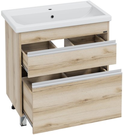 Тумба Санта Уран 80 напольный дуб австрийский с умывальником Фостер 80 