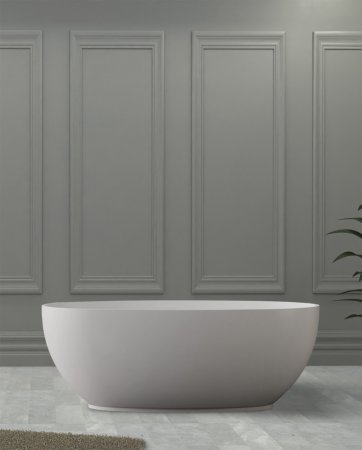 Ванна из искусственного камня ABBER Stein AS9641-1.5 белая матовая 