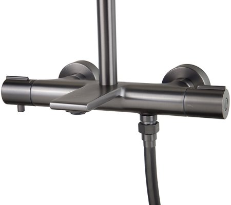 Душевая система Kaiser Serio 05382-15 с термостатом Вороненая сталь 