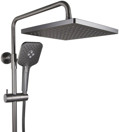 Душевая система Kaiser Serio 05382-15 с термостатом Вороненая сталь 