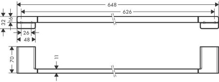 Полотенцедержатель Hansgrohe AddStoris 41747340 Шлифованный черный хром 