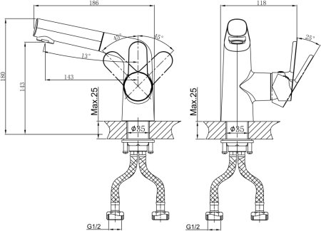 Смеситель D&K Rhein Marx DA1392141 для раковины 