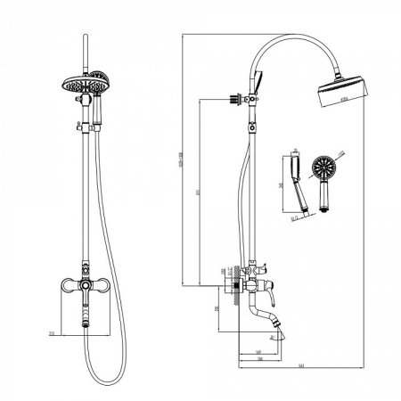 Душевая система IDDIS Oldie OLDSB3Fi06 Хром 