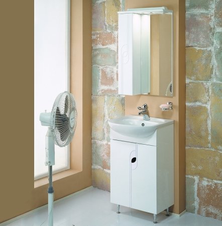 Зеркало со шкафом Aquaton Панда 50 1A007402PD01L с подсветкой Белое 