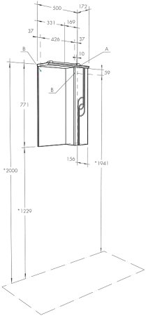 Зеркало со шкафом Aquaton Панда 50 1A007402PD01L с подсветкой Белое 