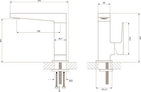 Смеситель Omnires Fresh FR7110NCR для раковины, хром 