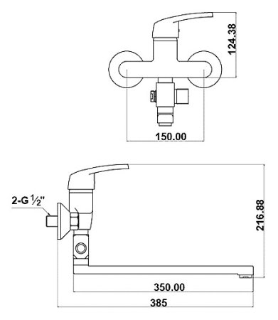 Смеситель Timo Standard 1935Y универсальный 