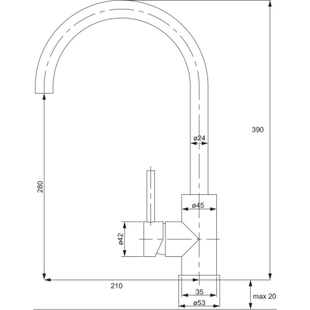 Смеситель для кухни Omnires Albany AB1450IN сталь 