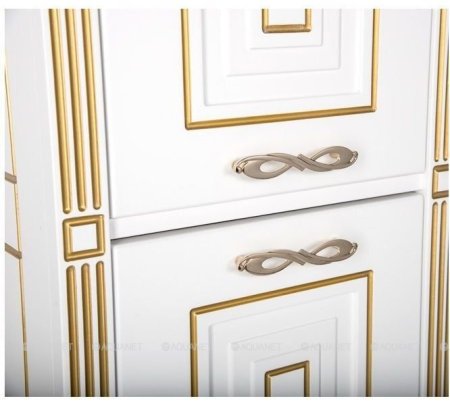 Шкаф-пенал для ванной Aquanet Паола 40 белый/золото 