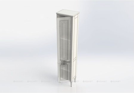 Шкаф-пенал для ванной Aquanet Паола 40 белый/золото 