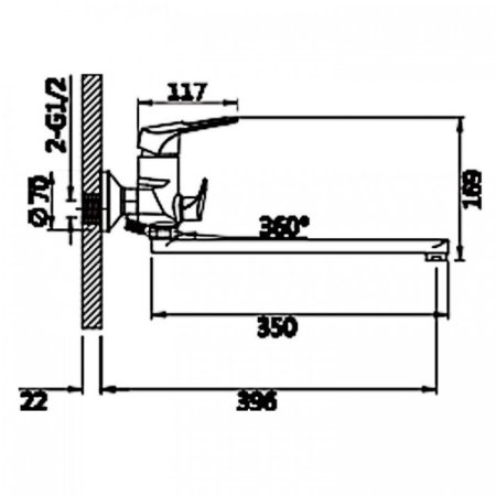 Cмеситель для ванны ViEiR V164041 Хром 