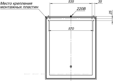 Зеркало Aquanet Монро 65x80 LED Бежевый 