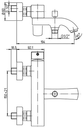 Смеситель для ванны Paini Lady 89CR111 Хром 