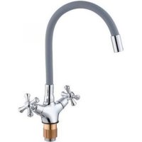 Смеситель для кухни с гибким изливом ViEiR V210122-H Хром/Серый
